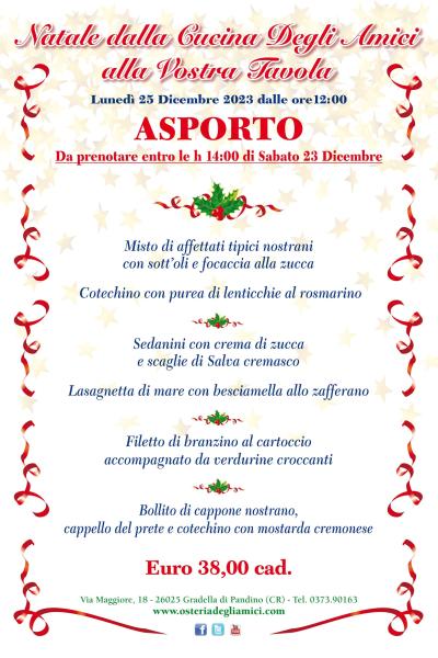 Menu Natale Asporto 2023 